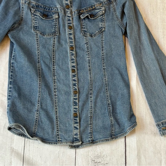 Vintage Hard Rock Cafe Philadelphia size XL women’s blue denim jacket - Picture 7 of 14